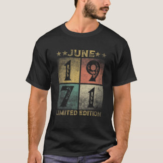 50e verjaardag decoratie juni 1971 Mannen Vrouwen T-shirt