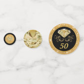 50e verjaardag decoraties zwart en goud confetti (Achterkanten)