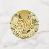 50e verjaardag decoraties zwart en goud confetti (Kleine voorkant)