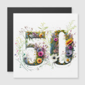 50e verjaardag decoratieve Wildflower tekst (Voorkant / Achterkant)