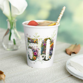 50e verjaardag decoratieve Wildflower tekst Papieren Bekers