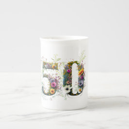 50e verjaardag decoratieve Wildflower tekst Porselein Kop