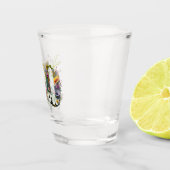 50e verjaardag decoratieve Wildflower tekst Shot Glas (Rechts)