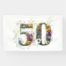50e verjaardag decoratieve Wildflower tekst