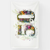 50e verjaardag decoratieve Wildflower tekst Spandoek (Verticaal)