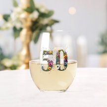 50e verjaardag decoratieve Wildflower tekst