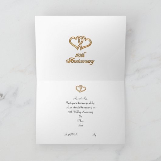 50e verjaardag deel uitnodiging kaart elegant (Binnen)