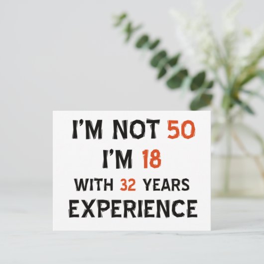 50e verjaardag design briefkaart (Staand voorkant)