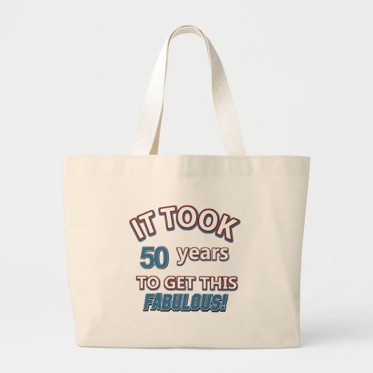 50e verjaardag design grote tote bag (Voorkant)