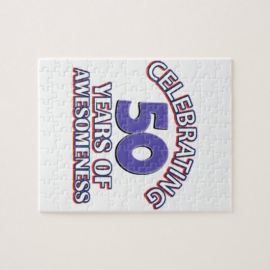 50e verjaardag design legpuzzel (Horizontaal)