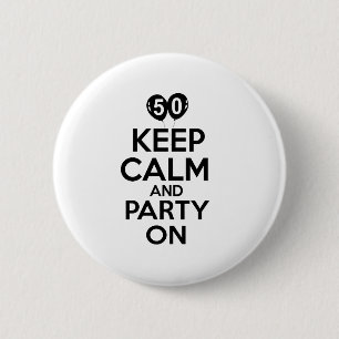 50e verjaardag design ronde button 5,7 cm