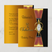 50e verjaardag Diamond Jewel Gold Black Bow Kaart (Voorkant / Achterkant)