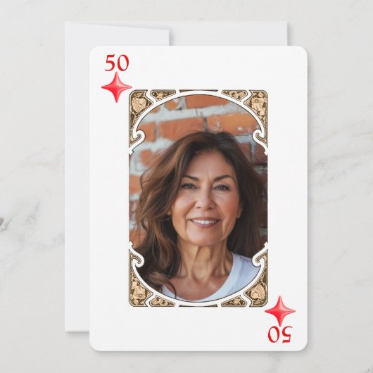 50e verjaardag Diamond spelen Kaart uitnodiging (Achterkant)