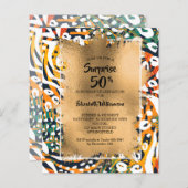 50e verjaardag Dierafdrukken Uitnodigingen (Voorkant / Achterkant)