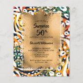 50e verjaardag Dierafdrukken Uitnodigingen (Voorkant)