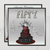 50e verjaardag Disco Diva Cake Silver Sparkle Heel Kaart (Voorkant / Achterkant)
