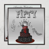 50e verjaardag Disco Diva Cake Sparkle High Heels Kaart (Voorkant / Achterkant)