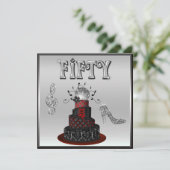 50e verjaardag Disco Diva Cake Sparkle High Heels Kaart (Staand voorkant)