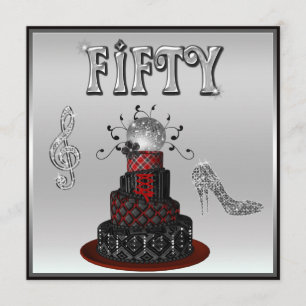 50e verjaardag Disco Diva Cake Sparkle High Heels Kaart