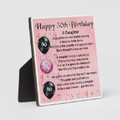 50e verjaardag Dochter Poem Plaque Fotoplaat (Voorkant)