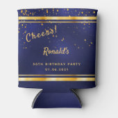 50e verjaardag donkerblauwe goudkaasmakerij blikjeskoeler (Voorkant)