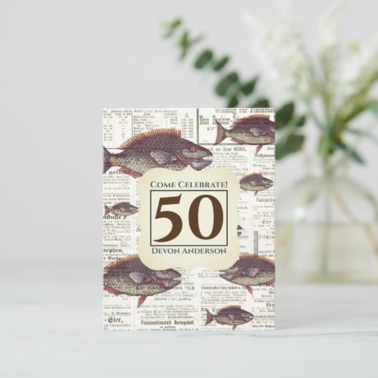 50e verjaardag  Duitse krant Vis Kaart (Staand voorkant)