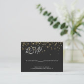50e verjaardag E-mail RSVP Gouden confetti QR-code Informatiekaartje (Staand voorkant)