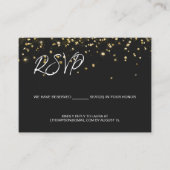 50e verjaardag E-mail RSVP Gouden confetti QR-code Informatiekaartje (Voorkant)