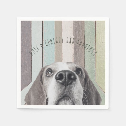 50e verjaardag een halve eeuw en fantastisch servet (Voorkant)