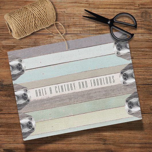 50e verjaardag een halve eeuw en fantastisch tissuepapier