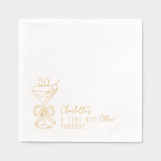 50e verjaardag een klein beetje ouder martini juic folie servetten (Voorkant)