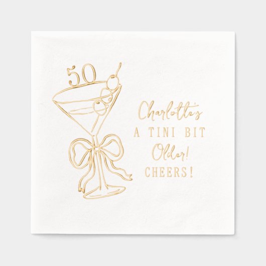 50e verjaardag een klein beetje ouder martini juic folie servetten (Voorkant)