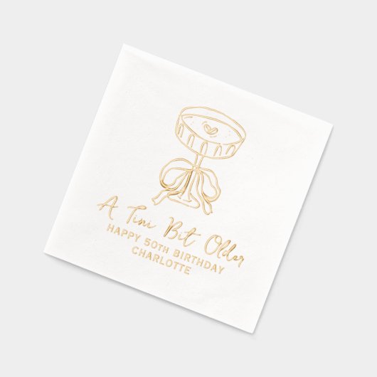 50e verjaardag een kleine beetje oudere Martini co Folie Servetten (Links)