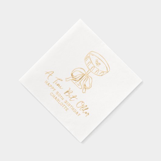 50e verjaardag een kleine beetje oudere Martini co Folie Servetten (Rechts)