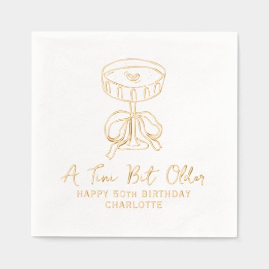 50e verjaardag een kleine beetje oudere Martini co Folie Servetten (Voorkant)
