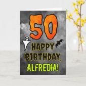 50e verjaardag: Eerie Halloween Theme + Aangepaste Kaart (Gele Bloem)