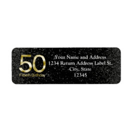 50e verjaardag, Elegant Black Gold Glam Etiket