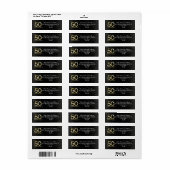 50e verjaardag, Elegant Black Gold Glam Etiket (Full Sheet)