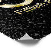 50e verjaardag, Elegant Black Gold Glam Poster (Hoek)