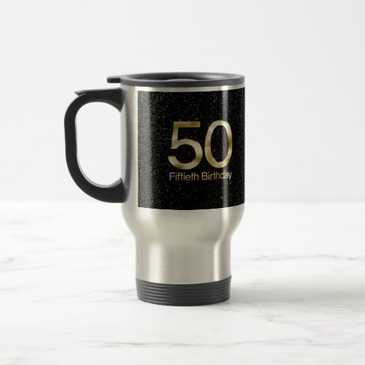 50e verjaardag, Elegant Black Gold Glam Reisbeker (Links)