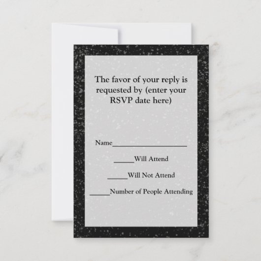 50e verjaardag, Elegant Black Gold Glam RSVP Kaartje (Achterkant)