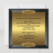 50e verjaardag Elegant Black Gold op Gold Kaart (Achterkant)