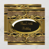 50e verjaardag Elegant Classy Gold Black Kaart (Voorkant / Achterkant)