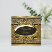 50e verjaardag Elegant Classy Gold Black Kaart (Staand voorkant)