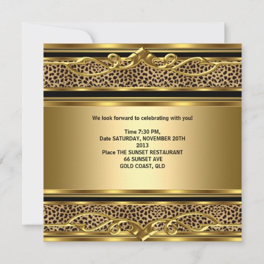 50e verjaardag Elegant Classy Gold Black Kaart (Achterkant)