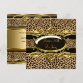 50e verjaardag Elegant Classy Gold Black Leopard Kaart (Voorkant / Achterkant)