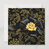 50e verjaardag Elegant Damask Gold Black Kaart (Achterkant)