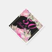 50e verjaardag Elegant Floral Rozen Uitnodiging Servet (Hoek)
