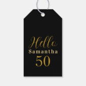 50e verjaardag Elegant gepersonaliseerd zwart goud Cadeaulabel (Achterkant)