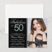 50e verjaardag Elegant Glitter en Diamonds Kaart (Voorkant / Achterkant)